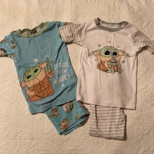 4T Baby Yoda Star Wars Pajamas 4 piece set